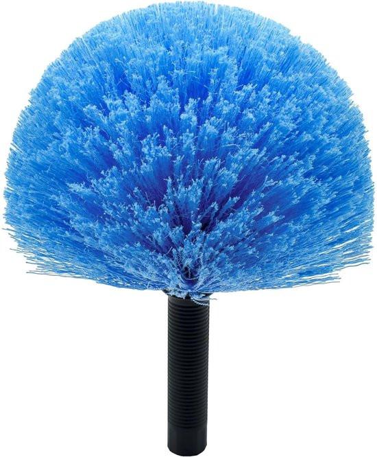 Dust brush head - 8" diameter blue screw head for spider web vacuum cleaners.