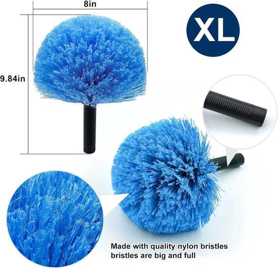 Dust brush head - 8" diameter blue screw head for spider web vacuum cleaners.