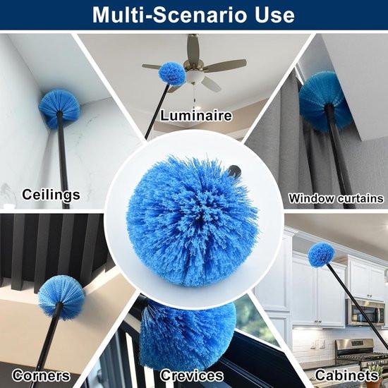 Dust brush head - 8" diameter blue screw head for spider web vacuum cleaners.
