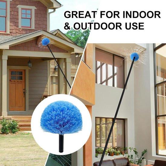 Dust brush head - 8" diameter blue screw head for spider web vacuum cleaners.