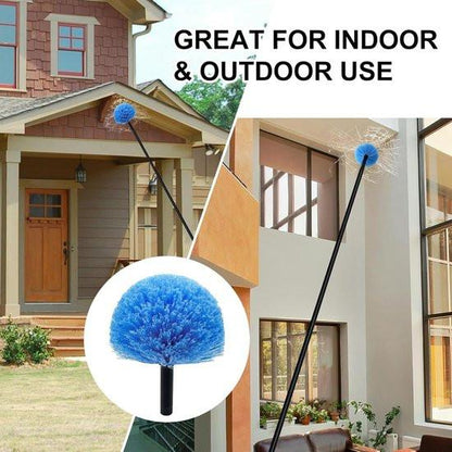 Dust brush head - 8" diameter blue screw head for spider web vacuum cleaners.