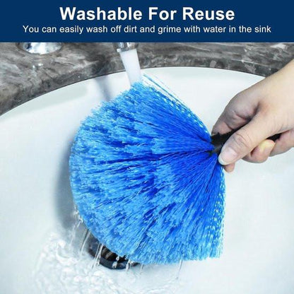 Dust brush head - 8" diameter blue screw head for spider web vacuum cleaners.