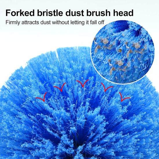 Dust brush head - 8" diameter blue screw head for spider web vacuum cleaners.