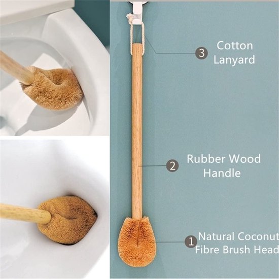 Toilet brush with wooden handle - Toilet brush (2 pieces)