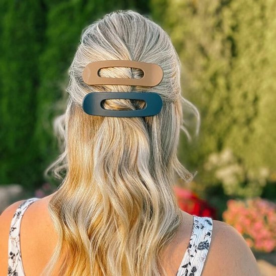 Black flat hair clips - Flat hair clips for women - Flat hair clips for thin and thick hair - Large flat hair clips 4-pack black
