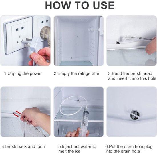 Refrigerator Drain Cleaner - For Cleaning the Refrigerator - Refrigerator Drain Hole, Cooling Tube, Drain Cleaner - Clogged Drain Cleaning Tool - Set of 8.