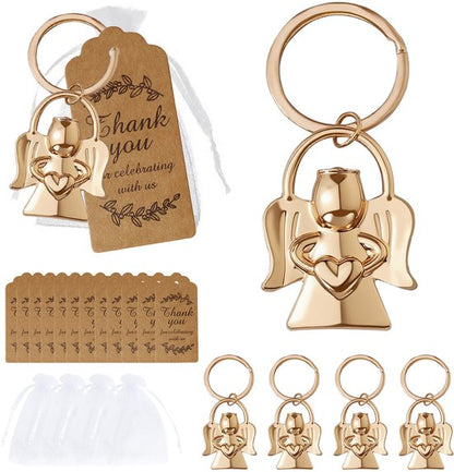 Keychain - Angel pendant for men and women - Baby shower gift - Key ring - Party favor - Souvenir gift - 5 pieces.