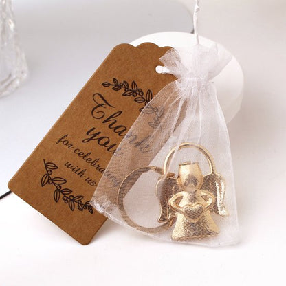 Keychain - Angel pendant for men and women - Baby shower gift - Key ring - Party favor - Souvenir gift - 5 pieces.
