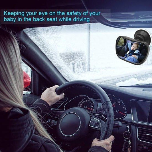 Car rearview mirror - 1 mirror with 2 brackets - Backseat baby car rearview mirror - Child rearview mirror - Child safety mirror - Adjustable car rearview mirror - 360Â° rotatable.