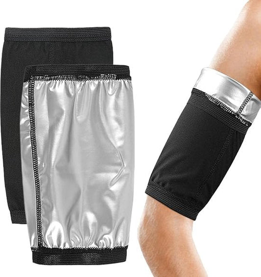 2-Pack Arm Sweatbands - Adjustable Compression Socks - For Training - Arm Trainer with Sauna and Sweat Function - For Training and Sports for Men and Women.