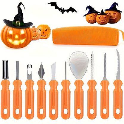 10-Piece Jack-O'-Lantern Cutting Knife Set - Halloween - Baking Tools - Clay Stainless Steel Cutter