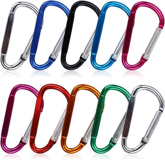 10-Pack Carabiners - D-Ring Clamps - Durable Keychains - Camping Accessories - Suitable for Outdoor Fishing - Hiking - Backpacks.