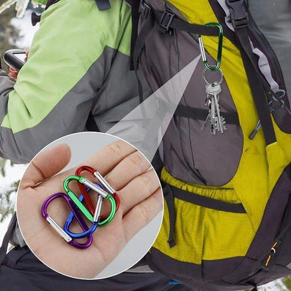 10-Pack Carabiners - D-Ring Clamps - Durable Keychains - Camping Accessories - Suitable for Outdoor Fishing - Hiking - Backpacks.