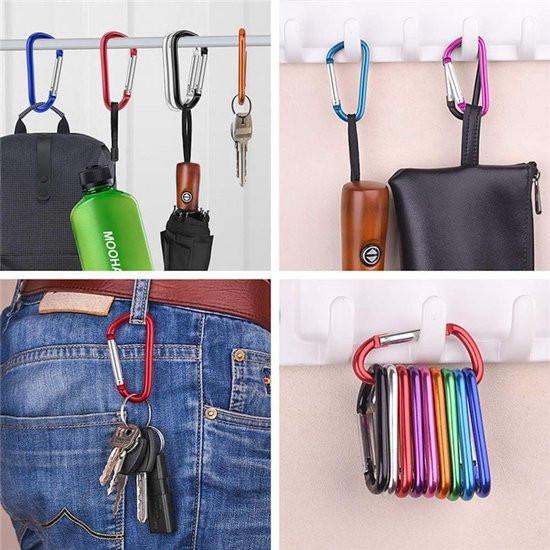 10-Pack Carabiners - D-Ring Clamps - Durable Keychains - Camping Accessories - Suitable for Outdoor Fishing - Hiking - Backpacks.