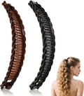 2-pack banana hair clips - Banana hair comb - Double comb - Long hair clip - Fishtail hair clip - Suitable for women and girls