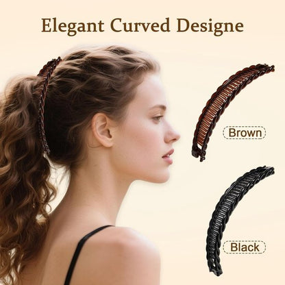 2-pack banana hair clips - Banana hair comb - Double comb - Long hair clip - Fishtail hair clip - Suitable for women and girls