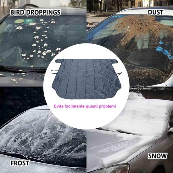 Windshield Cover - 147*90cm Winter Car Windshield Cover - Antifreeze Window Snow Cover - Car Anti-Ice and Antifreeze Snow - Black Main Image