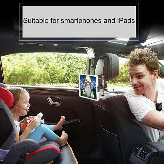 Smartphone holder - Multifunctional car phone holder with clip - Adjustable phone holder - Telescopic phone holder - Car phone holder for headrest, Car tablet holder for back seat - Black.