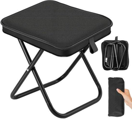 Folding Chair - Fishing Stool - Camping Folding Stool - Mini Folding Chair - Outdoor Folding Chair - Suitable for Travel, Picnics, Hiking, Fishing, Gardening (Black).