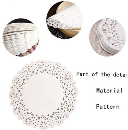 Baking Paper - 300 Sheets - Round Lace Paper - Plate Liner - Oil Absorbing Paper - Kitchen & Household - Baked Fried Foods, Pastry, Cake, Square, Oval, Pattern, Base Paper