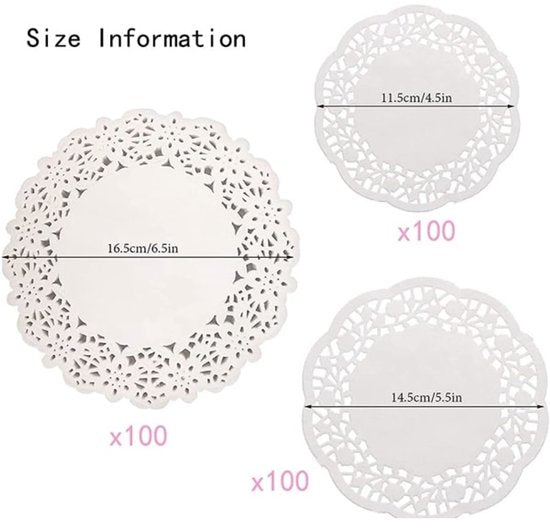 Baking Paper - 300 Sheets - Round Lace Paper - Plate Liner - Oil Absorbing Paper - Kitchen & Household - Baked Fried Foods, Pastry, Cake, Square, Oval, Pattern, Base Paper