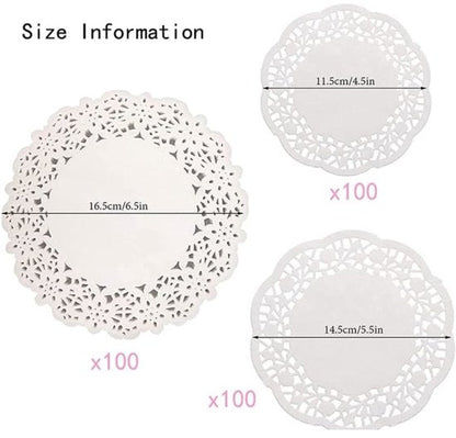 Baking Paper - 300 Sheets - Round Lace Paper - Plate Liner - Oil Absorbing Paper - Kitchen & Household - Baked Fried Foods, Pastry, Cake, Square, Oval, Pattern, Base Paper