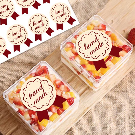 Stickers - 120 sheets - Baking stickers - Adhesive stickers for closing packaging of cakes and desserts - Decorative self-adhesive labels