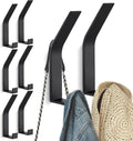 Hooks - 6 pieces - Black clothes hooks - Suitable for screwing with a hidden hole - Modern wall coat rack - For jackets, coats, hats, scarves, towels, handbags, etc.