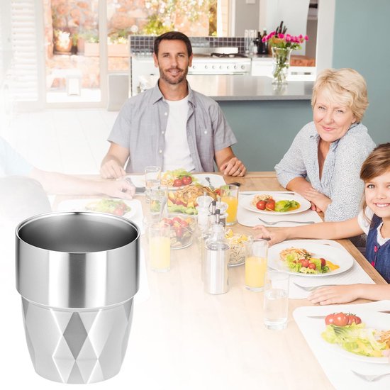 Cups - 4-piece set - Stainless steel cups - Double-walled water cups made of 304 stainless steel - beer cups - coffee cups