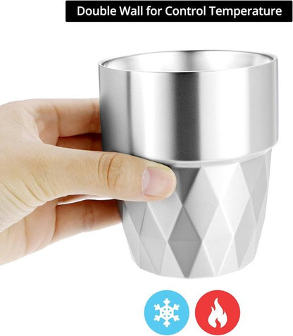 Cups - 4-piece set - Stainless steel cups - Double-walled water cups made of 304 stainless steel - beer cups - coffee cups