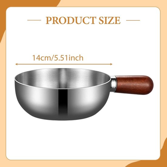 Stainless steel breakfast bowl - Small walnut wood pot for one person - Suitable for fruit salad, yoghurt and muesli (13cm bowl with lid, spoon)