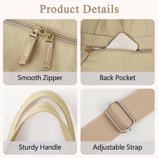 Sports Bag - Waterproof Travel Bag - 24 Liter Carry Bag - Zippered - Lightweight & Durable - Suitable for Gym, Workout & Travel（Khaki）