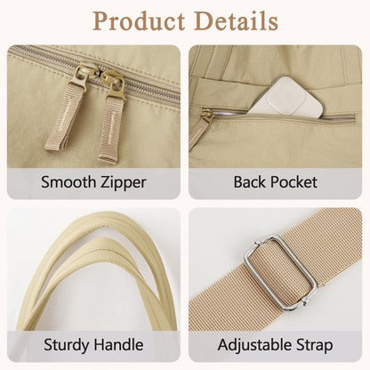Sports Bag - Waterproof Travel Bag - 24 Liter Carry Bag - Zippered - Lightweight & Durable - Suitable for Gym, Workout & Travel（Khaki）
