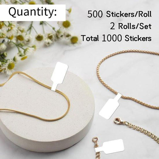 1000 Self-Adhesive Price Tags for Jewelry â Blank Labels for Necklaces, Earrings, Bracelets, Rings and Clothing.