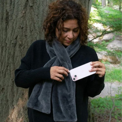 Scarf with Concealed Zipper Pocket - Secure Storage Pocket for Keys & Cards - Downy Soft & Warm - Pink