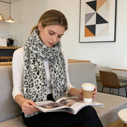 Scarf with Concealed Zipper Pocket - Secure Storage Pocket for Keys & Cards - Downy Soft & Warm - Brown