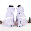 Gloves - Winter ski gloves - Warm gloves - Non-slip, thickened - Waterproof - Suitable for cold weather - Cycling gloves - Size S/M - Purple.