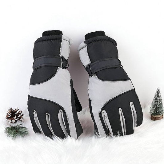 Gloves - Winter ski gloves - Warm gloves - Non-slip, thickened - Waterproof - Suitable for cold weather - Cycling gloves - Sizes S/M - Black/Gray.