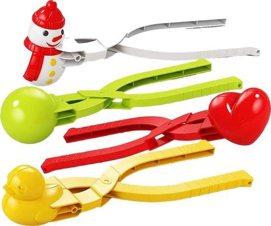 Snowball Maker for Kids | 4 Pieces - Ball/Heart/Duck/Snowman - Safe PP Material | Random Color.