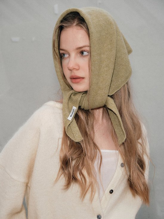Triangular Knitted Scarf - Soft Acrylic Fabric - As a Scarf, Shawl or Blanket - In Solid Colors - Light Gray
