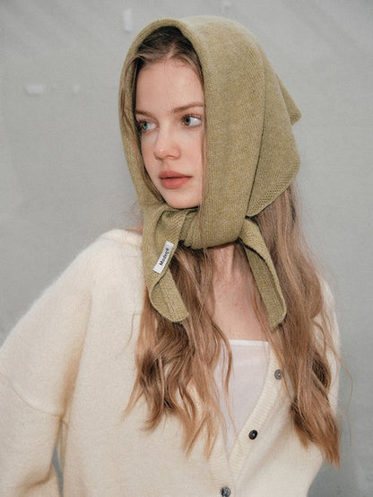Triangular Knitted Scarf - Soft Acrylic Fabric - As a Scarf, Shawl or Blanket - In Solid Colors - Light Gray