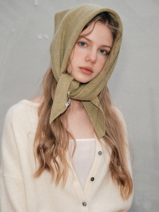Triangular Knitted Scarf - Soft Acrylic Fabric - As a Scarf, Shawl or Blanket - In Solid Colors - Light Gray