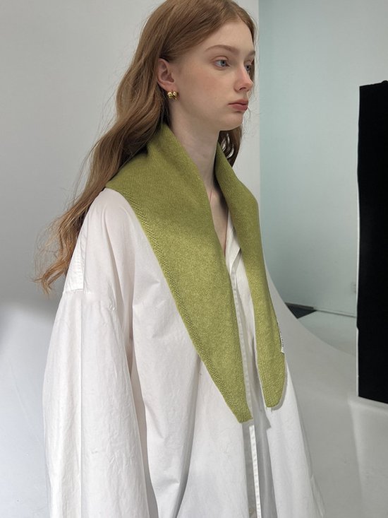 Triangular Knitted Scarf - Soft Acrylic Fabric - As a Scarf, Shawl or Blanket - In Solid Colors - Light Gray