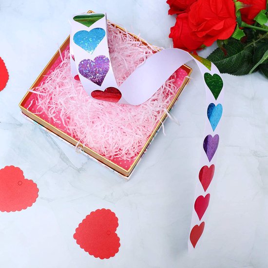 500 Heart Stickers – Valentine's Day Decoration – Heart-shaped Wall Stickers – Sticker Accessories for Birthdays, Parties and Special Occasions