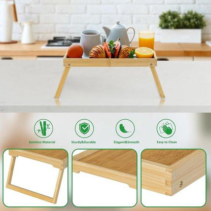 Folding table - Camping table - Portable folding table - Can be used as a dining table, TV table, laptop table, snack table, sofa table or work table - Natural wood color.