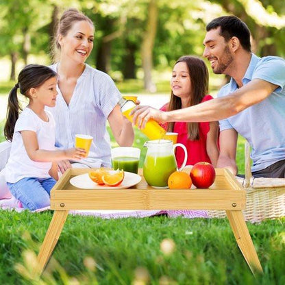 Folding table - Camping table - Portable folding table - Can be used as a dining table, TV table, laptop table, snack table, sofa table or work table - Natural wood color.