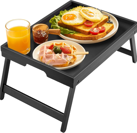 Folding table - Camping table - Portable folding table - Can be used as a dining table, TV table, laptop table, snack table, sofa table or work table - Black.