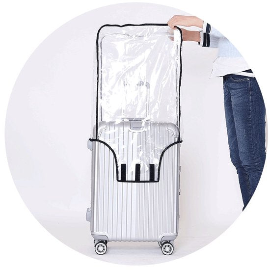 Luggage Cover - Transparent PVC Material - Waterproof and Scratch Resistant - Semi-transparent Luggage Cover - Suitable for Business Travel and Daily Use - 28