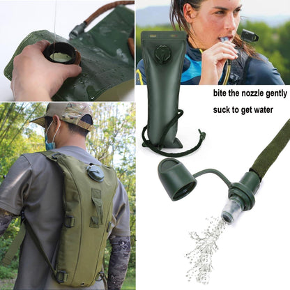 Water BagâWater StorageâHydration BackpackâCamping & HikingâFood Grade Portable Water Bagâ3LâMilitary Green.
