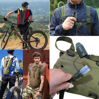 Water BagâWater StorageâHydration BackpackâCamping & HikingâFood Grade Portable Water Bagâ3LâMilitary Green.